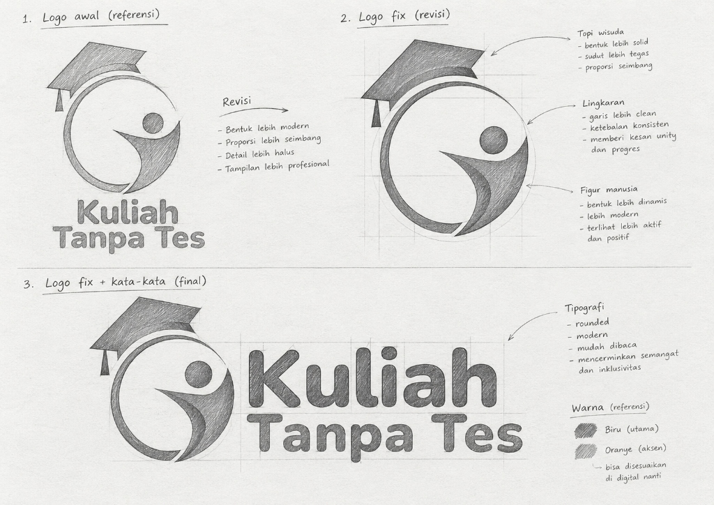 Revision from rough concept to locked sketch mark