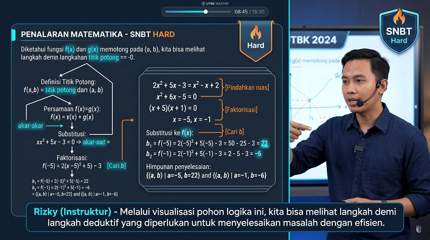 Step-by-step problem breakdown with on-screen visual anchors